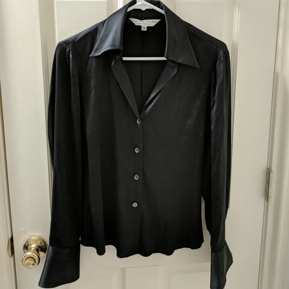 Trina Turk beautiful silk black blouse
